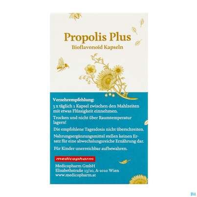Sie sehen eine Packung Propolis Kapseln Plus -oekopharm 90st, Produktbild: 07 Propolis Kapseln Plus -oekopharm 90st, A-Nr.: 3049142 - 07