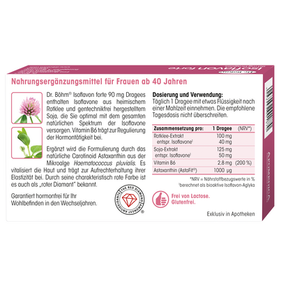 Sie sehen eine Packung Dr. Böhm Isoflavon forte, Produktbild: 06 Dr. Böhm Isoflavon forte, A-Nr.: 2774467 - 06