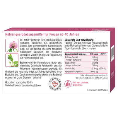 Sie sehen eine Packung Dr. Böhm Isoflavon forte, Produktbild: 06 Dr. Böhm Isoflavon forte, A-Nr.: 3046824 - 06