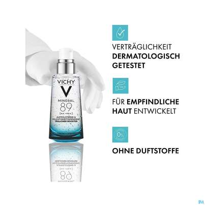 Sie sehen eine Packung Vichy Mineral 89 Feuchtigkeitspflege 30ml, Produktbild: 10 Vichy Mineral 89 Feuchtigkeitspflege 30ml, A-Nr.: 4838013 - 10