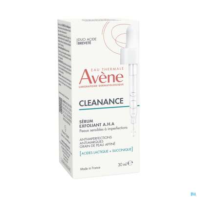 Sie sehen eine Packung Avene Cleanance A.h.a Serum 30ml, Produktbild: 03 Avene Cleanance A.h.a Serum 30ml, A-Nr.: 5799634 - 03