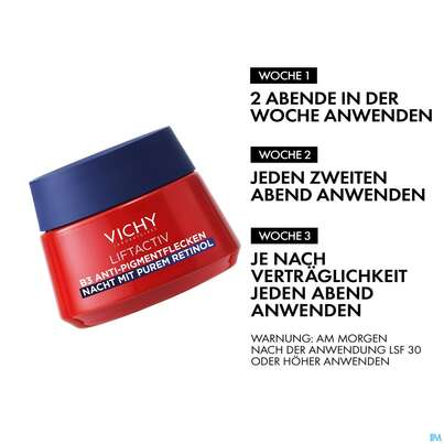 Sie sehen eine Packung Vichy Liftactiv Retinol B3 Nacht 50ml, Produktbild: 18 Vichy Liftactiv Retinol B3 Nacht 50ml, A-Nr.: 5818018 - 18