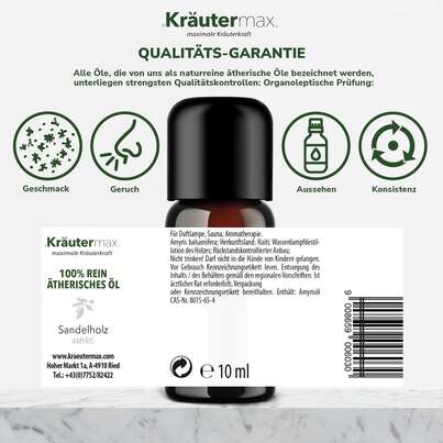 Sie sehen eine Packung Sandelholz Amyris Öl 10 ml, Produktbild: 06 Sandelholz Amyris Öl 10 ml, A-Nr.: 4732154 - 06