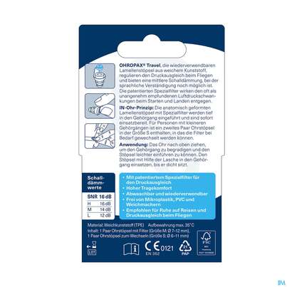 Sie sehen eine Packung Ohrenschutz Ohropax Flight Spezial Filter-1 Paar Pgerf 2st, Produktbild: 09 Ohrenschutz Ohropax Flight Spezial Filter-1 Paar Pgerf 2st, A-Nr.: 4778469 - 09