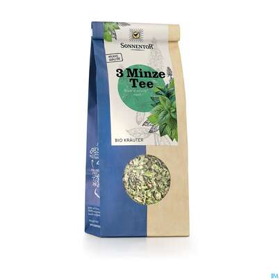 Sie sehen eine Packung Sonnentor Bio/3-minze-tee Lose 01241 50g, Produktbild: 03 Sonnentor Bio/3-minze-tee Lose 01241 50g, A-Nr.: 5804743 - 03