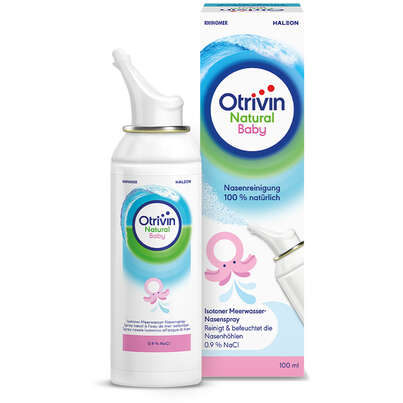 Sie sehen eine Packung Otrivin Natural Baby 100 ml, Produktbild: 01 Otrivin Natural Baby 100 ml, A-Nr.: 5950982 - 01