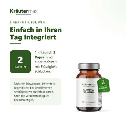 Sie sehen eine Packung Nervensystem plus Kapseln 60 Stück, Produktbild: 04 Nervensystem plus Kapseln 60 Stück, A-Nr.: 4730505 - 04