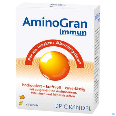 Sie sehen eine Packung Amino Granulat Immun Briefchen Dr.grandel Nr 2198 7st, Produktbild: 02 Amino Granulat Immun Briefchen Dr.grandel Nr 2198 7st, A-Nr.: 3403916 - 02