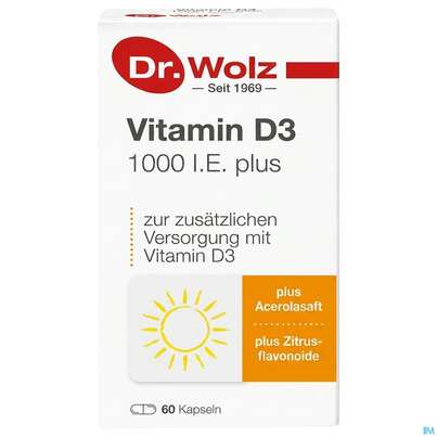 Vitamin D3 Kapseln 1000ie Plus -dr.wolz Nr 60 60st, A-Nr.: 3839335 - 02