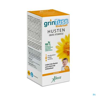 Sie sehen eine Packung Hustensaft Aboca Grintuss Kinder Ab 1jahr 180g, Produktbild: 02 Hustensaft Aboca Grintuss Kinder Ab 1jahr 180g, A-Nr.: 5817510 - 02