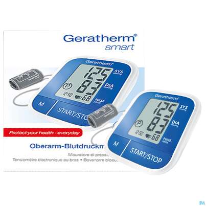 Sie sehen eine Packung Blutdruckmesser Geratherm Oberarm Smart Digital 1st, Produktbild: 09 Blutdruckmesser Geratherm Oberarm Smart Digital 1st, A-Nr.: 4879503 - 09