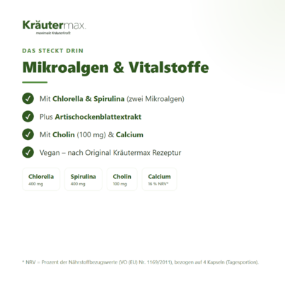 Sie sehen eine Packung Algen Leber Komplex+ Kapseln 120 Stück, Produktbild: 03 Algen Leber Komplex+ Kapseln 120 Stück, A-Nr.: 6129864 - 03