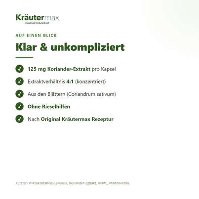 Sie sehen eine Packung Koriander Kapseln 60 Stück, Produktbild: 03 Koriander Kapseln 60 Stück, A-Nr.: 5083315 - 03