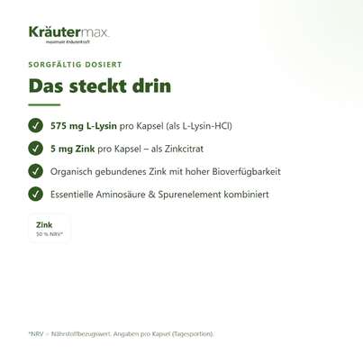 Sie sehen eine Packung L Lysin Kapseln 60 Stück, Produktbild: 03 L Lysin Kapseln 60 Stück, A-Nr.: 4849353 - 03