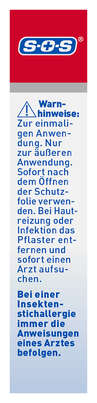 Sie sehen eine Packung SOS Wespen&Bienenstich-Pflaster 5ST, Produktbild: 03 SOS Wespen&Bienenstich-Pflaster 5ST, A-Nr.: 6147431 - 03