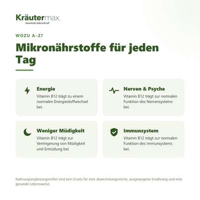 Sie sehen eine Packung A bis Z Vitamine und Mineralstoffe Kapseln 60 Stück, Produktbild: 02 A bis Z Vitamine und Mineralstoffe Kapseln 60 Stück, A-Nr.: 4887715 - 02