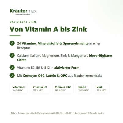 Sie sehen eine Packung A bis Z Vitamine und Mineralstoffe Kapseln 60 Stück, Produktbild: 03 A bis Z Vitamine und Mineralstoffe Kapseln 60 Stück, A-Nr.: 4887715 - 03