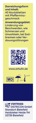 Sie sehen eine Packung ZIRKULIN Magen-Kautabletten 40ST, Produktbild: 03 ZIRKULIN Magen-Kautabletten 40ST, A-Nr.: 6142221 - 03