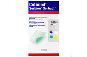 Cutimed Sorbion Sorbact Steril Bakterienbind.+absorb. Wundauflage 10x20cm 72698 10st, A-Nr.: 4750229 - 01