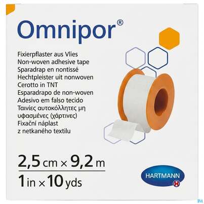 Sie sehen eine Packung Fixierpflaster Omnipor 9,2mx 2,5cm 1st, Produktbild: 01 Fixierpflaster Omnipor 9,2mx 2,5cm 1st, A-Nr.: 4582358 - 01