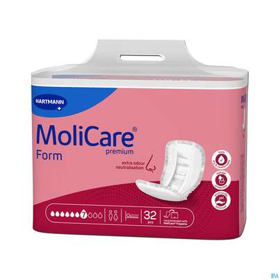 Sie sehen eine Packung Inkontinenz Molicare Premium Form 7 Tropfen 32st, Produktbild: 02 Inkontinenz Molicare Premium Form 7 Tropfen 32st, A-Nr.: 5646540 - 02