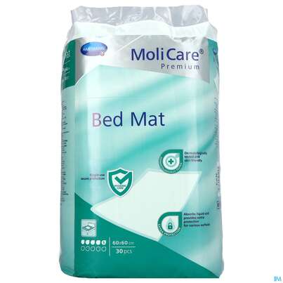Sie sehen eine Packung Inkontinenz Molicare Premium/bed Mat 5 Tropfen 60x60cm 30st, Produktbild: 01 Inkontinenz Molicare Premium/bed Mat 5 Tropfen 60x60cm 30st, A-Nr.: 4522155 - 01