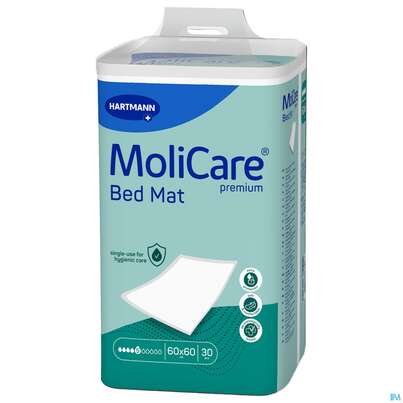 Sie sehen eine Packung Inkontinenz Molicare Premium/bed Mat 5 Tropfen 60x60cm 30st, Produktbild: 03 Inkontinenz Molicare Premium/bed Mat 5 Tropfen 60x60cm 30st, A-Nr.: 4522155 - 03