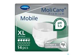 Inkontinenz Molicare Premium/mobile/5 Tropfen Gruen Xl 130-170cm 14st, A-Nr.: 4176055 - 01