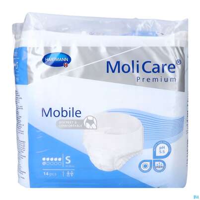 Sie sehen eine Packung Inkontinenz Molicare Premium/mobile/6 Tropfen Blau S 60-90cm 14st, Produktbild: 02 Inkontinenz Molicare Premium/mobile/6 Tropfen Blau S 60-90cm 14st, A-Nr.: 3094591 - 02