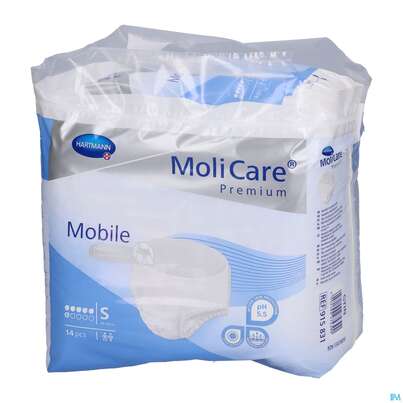 Sie sehen eine Packung Inkontinenz Molicare Premium/mobile/6 Tropfen Blau S 60-90cm 14st, Produktbild: 06 Inkontinenz Molicare Premium/mobile/6 Tropfen Blau S 60-90cm 14st, A-Nr.: 3094591 - 06