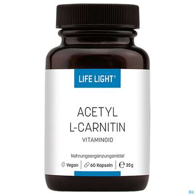 Sie sehen eine Packung Life Light Kapseln Acetyl-l-carnitin 60st, Produktbild: 02 Life Light Kapseln Acetyl-l-carnitin 60st, A-Nr.: 3134729 - 02