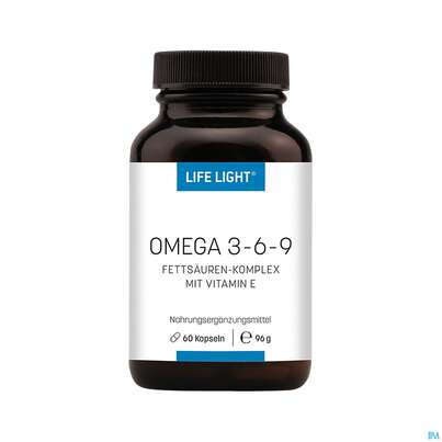 Sie sehen eine Packung Omega -3-6-9 Kapseln Life Light 60st, Produktbild: 01 Omega -3-6-9 Kapseln Life Light 60st, A-Nr.: 3130022 - 01