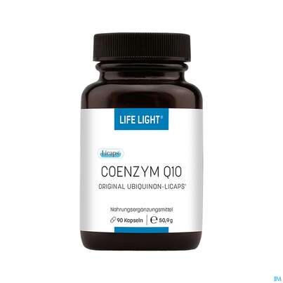 Sie sehen eine Packung Q-10 Coenzym Kapseln Life Light Fluessigformel 30mg 90st, Produktbild: 01 Q-10 Coenzym Kapseln Life Light Fluessigformel 30mg 90st, A-Nr.: 3452375 - 01