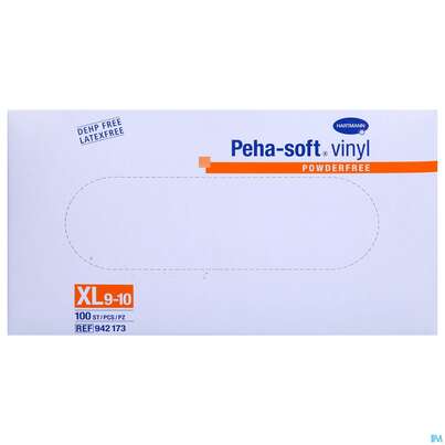 Sie sehen eine Packung Untersuchungshandschuhe Peha/soft/puderfrei Vinyl Unsteril Extragross Xl 94217 100st, Produktbild: 02 Untersuchungshandschuhe Peha/soft/puderfrei Vinyl Unsteril Extragross Xl 94217 100st, A-Nr.: 3462741 - 02