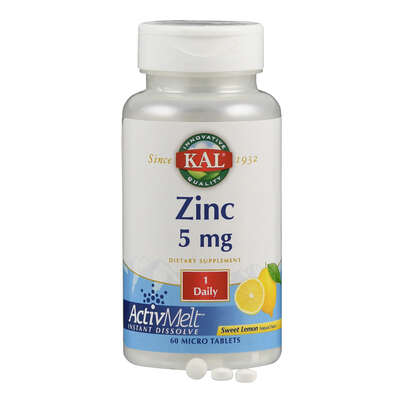 Sie sehen eine Packung Supplementa Zink 5 mg ActivMelt Tabletten, Produktbild: 04 Supplementa Zink 5 mg ActivMelt Tabletten, A-Nr.: 5597474 - 04
