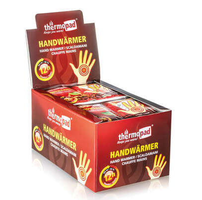 Sie sehen eine Packung Thermopad Handwärmer im 30er Aufsteller, Produktbild: 01 Thermopad Handwärmer im 30er Aufsteller, A-Nr.: 5426519 - 01