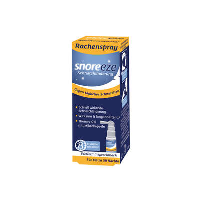Sie sehen eine Packung Snoreeze Rachenspray, Produktbild: 02 Snoreeze Rachenspray, A-Nr.: 3117010 - 02