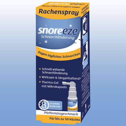 Sie sehen eine Packung Snoreeze Rachenspray, Produktbild: 03 Snoreeze Rachenspray, A-Nr.: 3117010 - 03