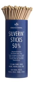 Sie sehen eine Packung SILBERNITRAT Ätzstäbchen 50% 100x115mm starr, Produktbild: 01 SILBERNITRAT Ätzstäbchen 50% 100x115mm starr, A-Nr.: 5212505 - 01