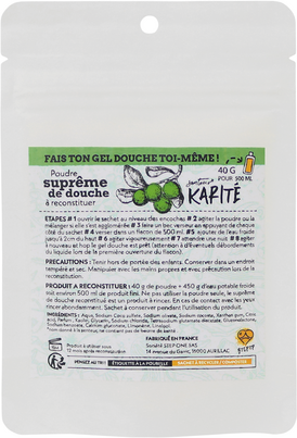 Sie sehen eine Packung Duschgel Pulver Shea Butter StepOne, Produktbild: 01 Duschgel Pulver Shea Butter StepOne, A-Nr.: 5447042 - 01