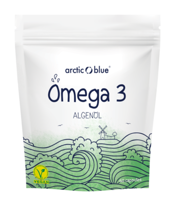 Sie sehen eine Packung Arctic Blue OMEGA 3 ALGENOEL VEG KPS ARB 60ST, Produktbild: 01 Arctic Blue OMEGA 3 ALGENOEL VEG KPS ARB 60ST, A-Nr.: 5450624 - 01