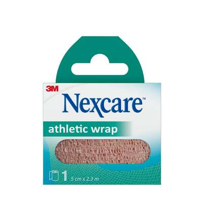 Sie sehen eine Packung Nexcare™ Athletic Wrap hautfarben, 5 cm x 2,3 m, 1/Packung, Produktbild: 01 Nexcare™ Athletic Wrap hautfarben, 5 cm x 2,3 m, 1/Packung, A-Nr.: 5430159 - 01