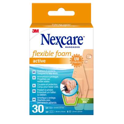 Nexcare™ Flexible Foam Active Pflaster, assortiert, 30/Packung, A-Nr.: 5386903 - 01