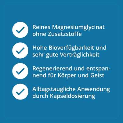 Sie sehen eine Packung Casida Magnesiumglycinat Kapseln Vital, Produktbild: 03 Casida Magnesiumglycinat Kapseln Vital, A-Nr.: 4895749 - 03