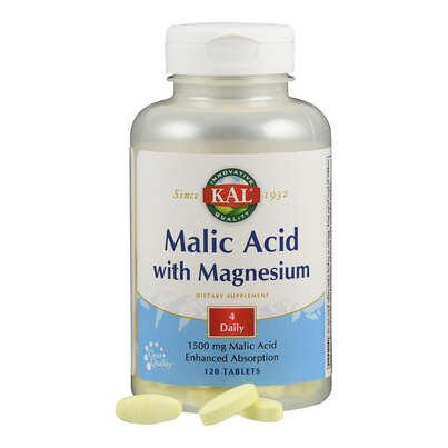 Sie sehen eine Packung Supplementa Malic Acid mit Magnesium Tabletten, Produktbild: 04 Supplementa Malic Acid mit Magnesium Tabletten, A-Nr.: 5597184 - 04