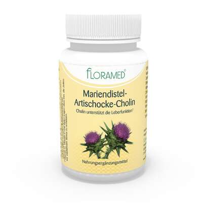 Sie sehen eine Packung Floramed Mariendistel-Artischocke-Cholin, Produktbild: 02 Floramed Mariendistel-Artischocke-Cholin, A-Nr.: 4390274 - 02