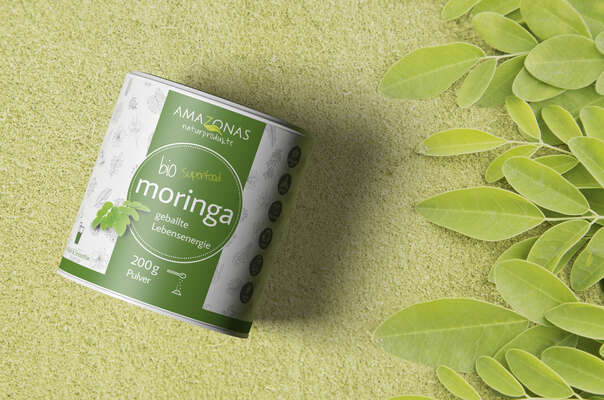 Bio Moringa Pulver, 100g, 100% pur, für mehr Fitness und Vitalität auch im hohen Alter, A-Nr.: 5229322 - 02