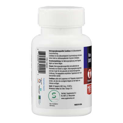 Sie sehen eine Packung Supplementa Candidase Kapseln, Produktbild: 03 Supplementa Candidase Kapseln, A-Nr.: 5395523 - 03