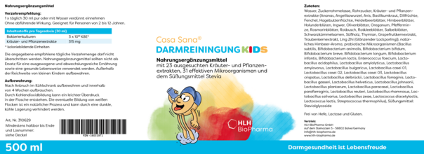 Sie sehen eine Packung Casa Sana DARMREINIGUNG KIDS, Produktbild: 03 Casa Sana DARMREINIGUNG KIDS, A-Nr.: 5222679 - 03