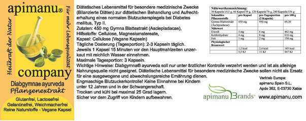 Apimanu Diabgymna Ayurveda Kapseln, A-Nr.: 3014988 - 05